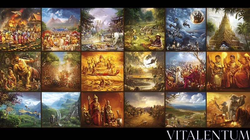 AI ART Mosaic of Epochs: Cultural Paintings