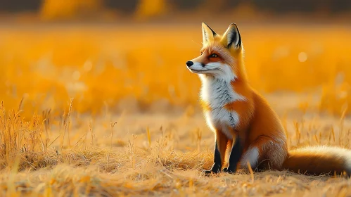 Majestic Fox in Golden Meadow