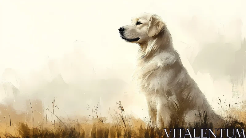 AI ART Artistic Golden Retriever Portrait