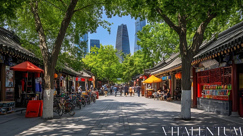 Urban Landscape with Historic Buildings AI Image