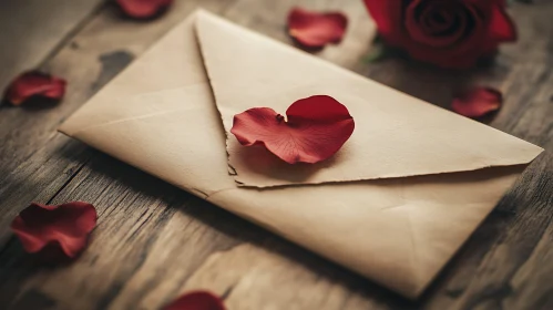 Vintage Love Letter with Rose Petals