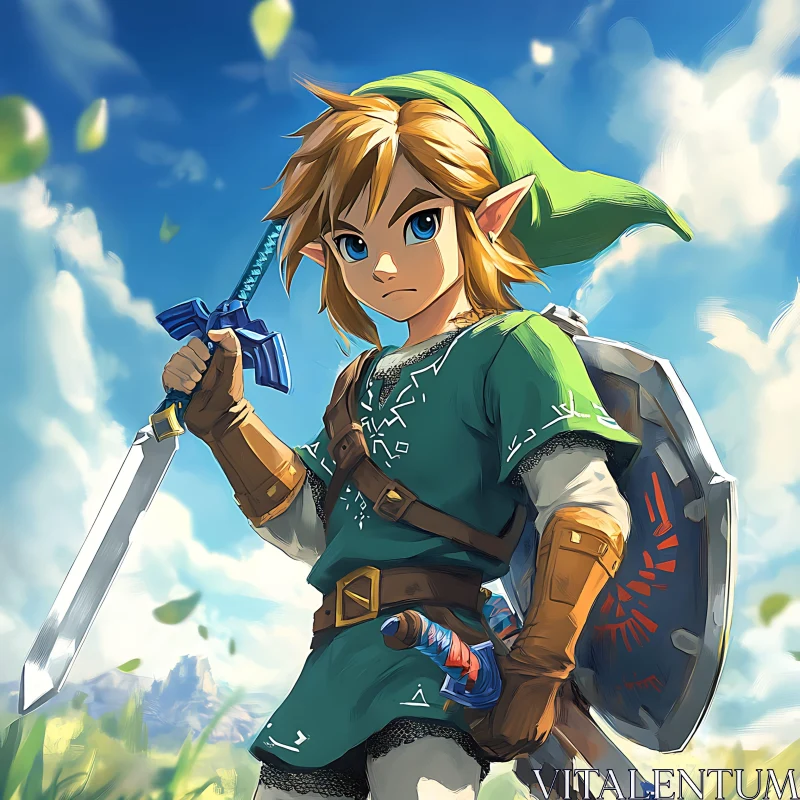 Link Ready for Battle AI Image