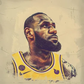 Intense Portrait of LeBron James