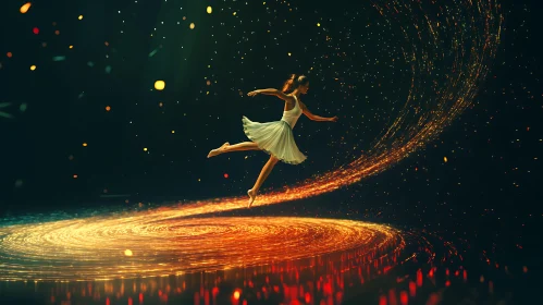 Ballerina's Cosmic Leap: A Dance of Light