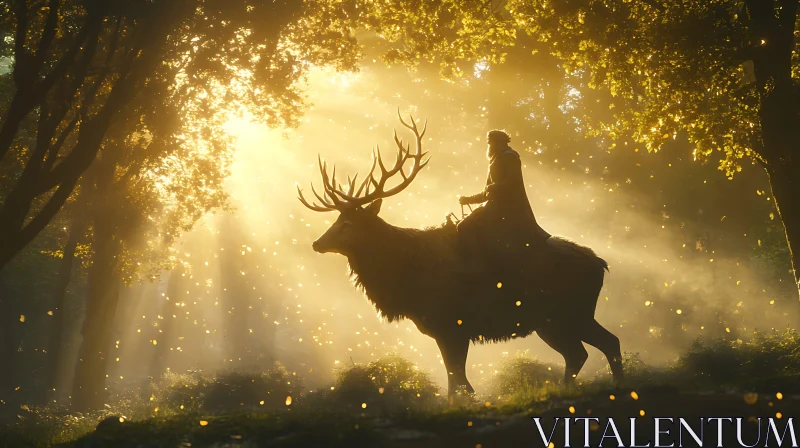 AI ART Ethereal Forest Journey on Deer Back