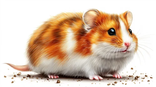 Adorable Hamster Art with Orange and White Fur