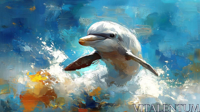 Dynamic Dolphin Painting AI Image