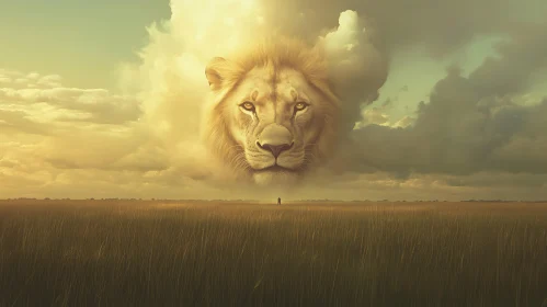 Majestic Lion Above the Field