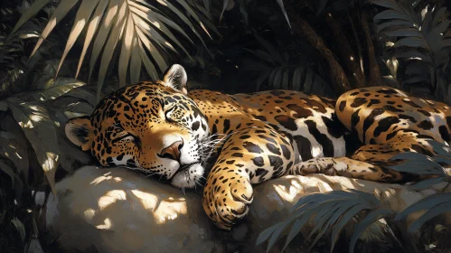 Tranquil Jungle Leopard Relaxation