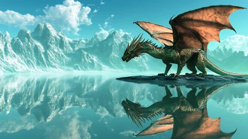 Mythical Dragon by Mountain Lake