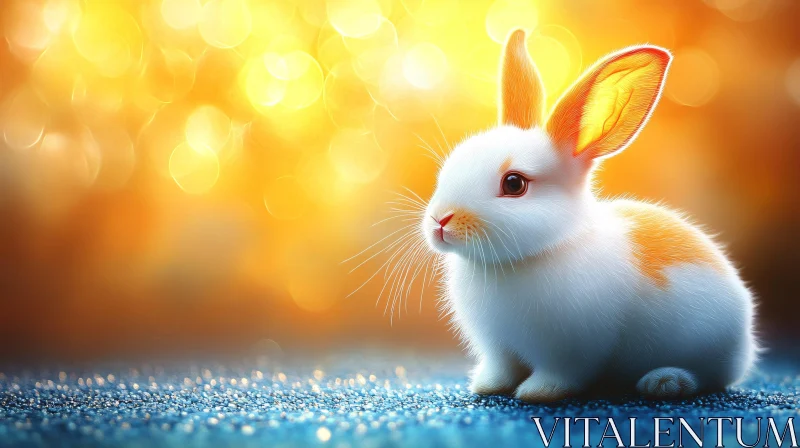 AI ART Fluffy Bunny in Magic Light