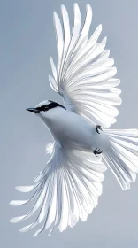 Graceful White Bird in Mid-Air