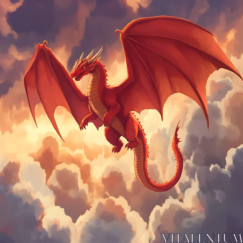 AI ART Fantasy Dragon in the Sky