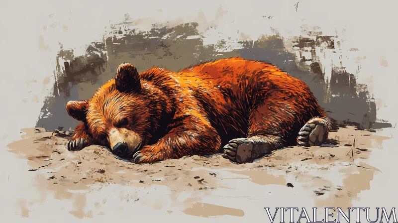 Tranquil Bear in Nature AI Image