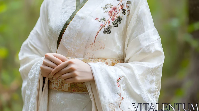 White Traditional Chinese Clothing AI Image