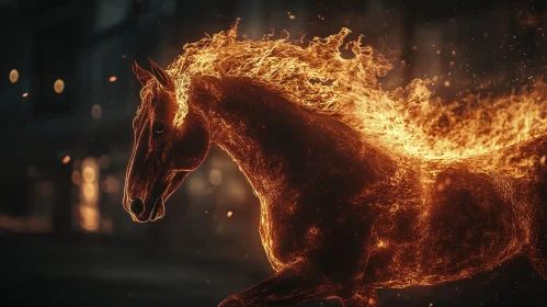 Inferno Horse Enveloped in Flames