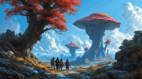 Exploring a Mysterious Landscape of Giant Mushrooms