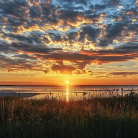 Serene Sunset Over the Ocean