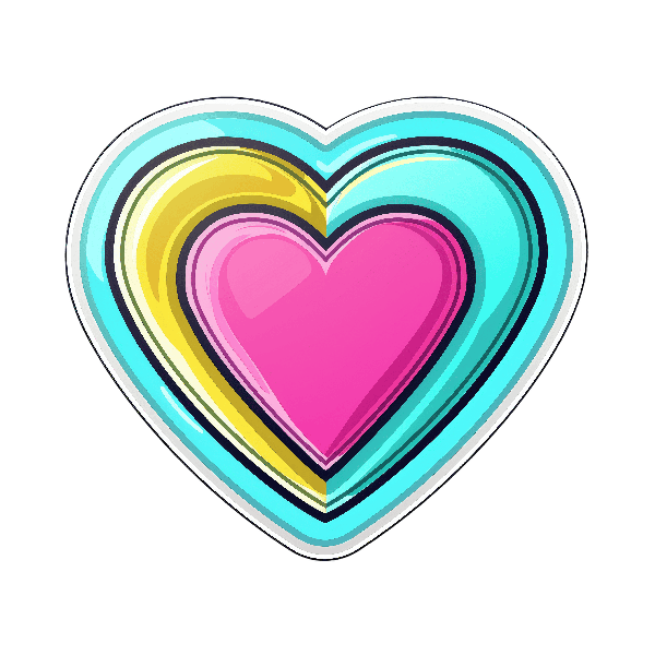 POD Design Vibrant Heart Design for T-Shirts