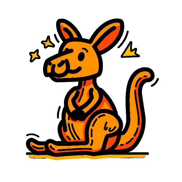 POD Design Cheerful Cartoon Kangaroo T-Shirt Design