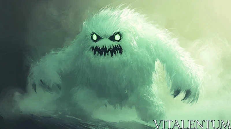 AI ART Glowing Eyed Monster in the Mist