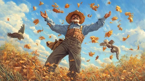 Celebrating Autumn: A Joyful Scene