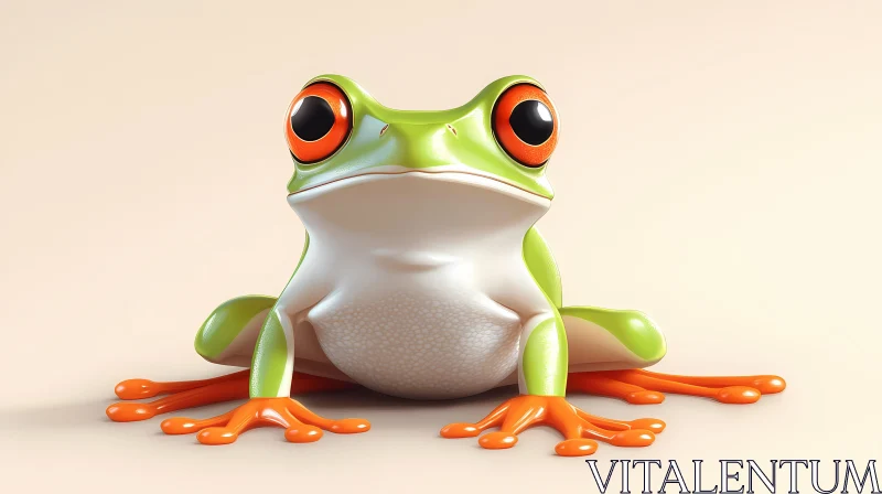 Colorful Frog in Detailed Art AI Image