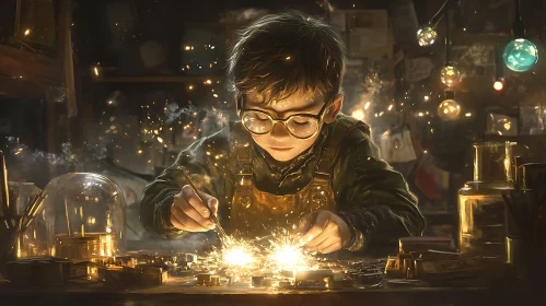 Child Prodigy at Work: Soldering Magic