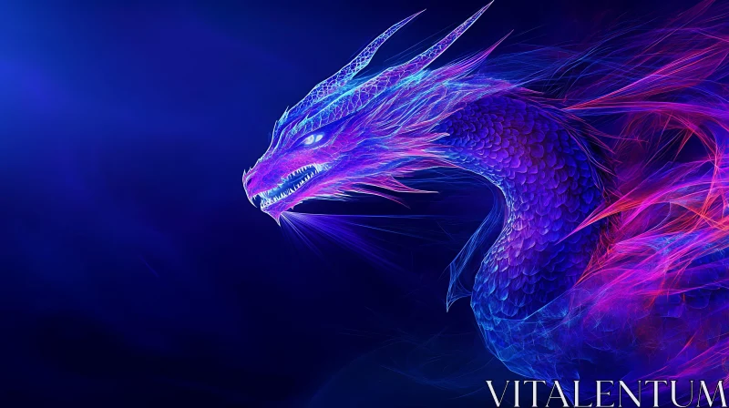 Violet and Cerulean Dragon Artwork AI Image