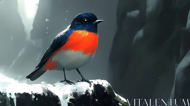 Winter Bird Serenity AI Image