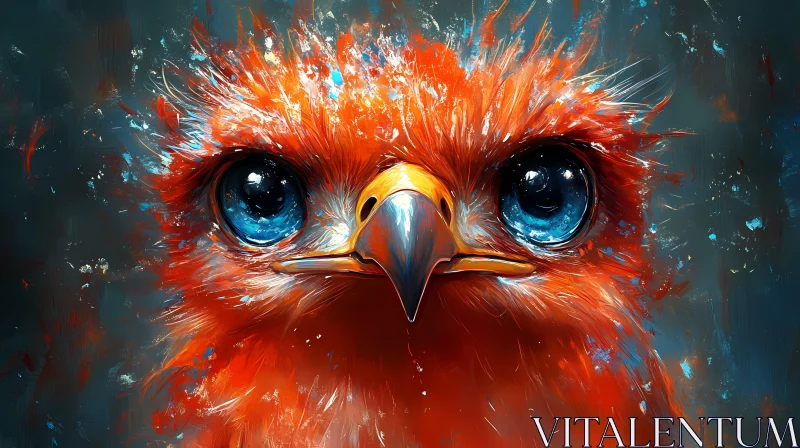 AI ART Vibrant Abstract Bird Face