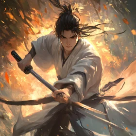 Samurai in Golden Light