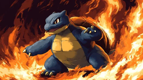 Epic Anime Character Surrounded by Fire