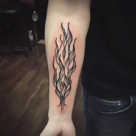 Forearm Tattoo with Abstract Black Ink Design