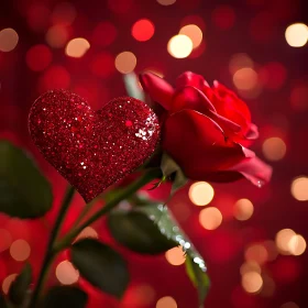 Valentine's Day Rose and Heart