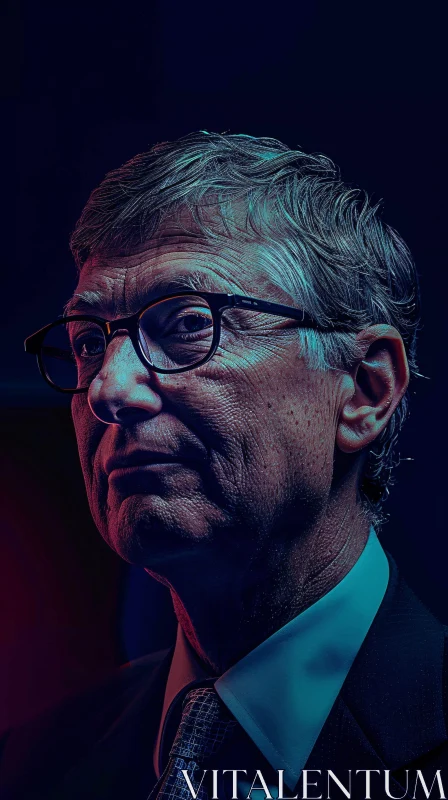 AI ART Bill Gates Detailed Profile Image