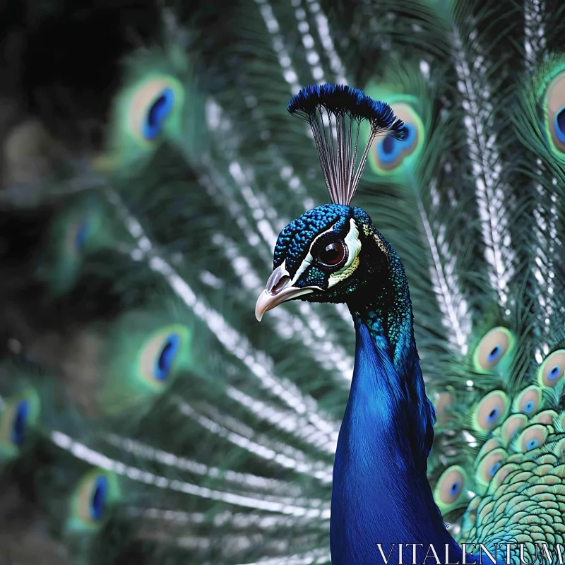 Peacock's Stunning Feather Display AI Image