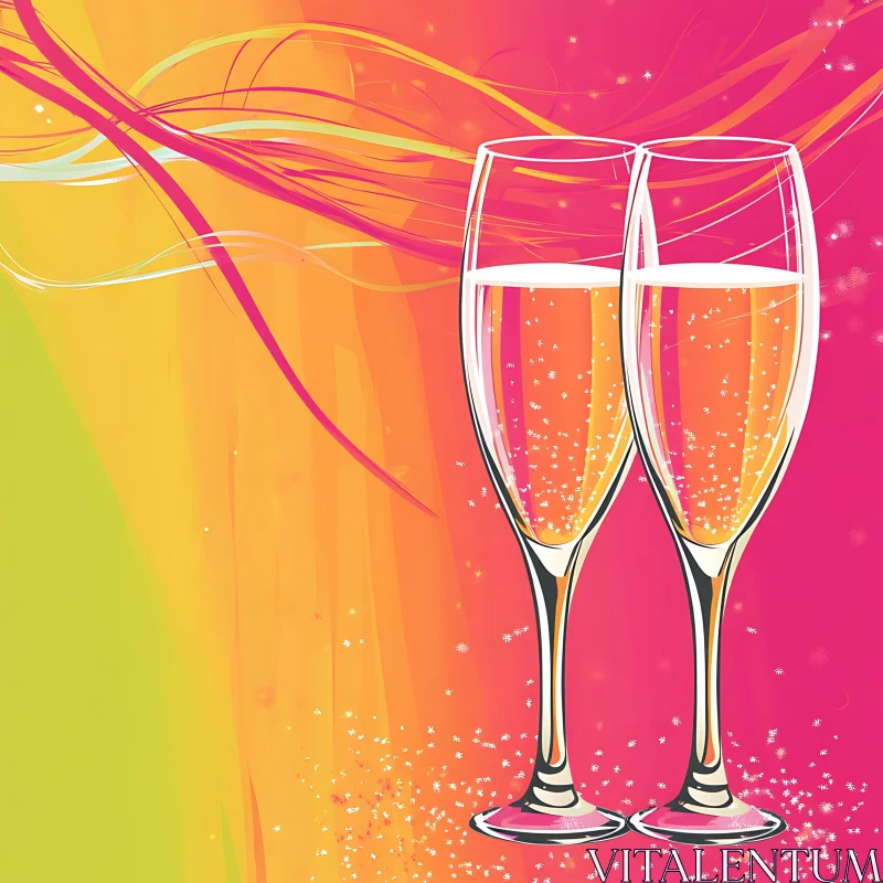 AI ART Festive Drink Illustration with Abstract Background