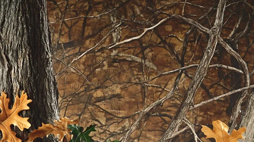 Autumnal Forest Tree Close-Up