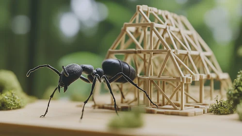 Macro Ant Building Home