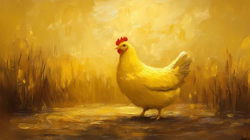 Majestic Chicken in Golden Light