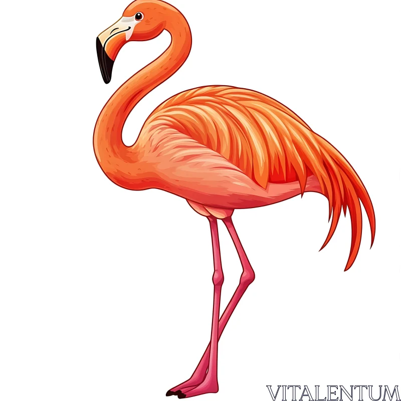 Pink Flamingo Portrait - Avian Grace AI Image