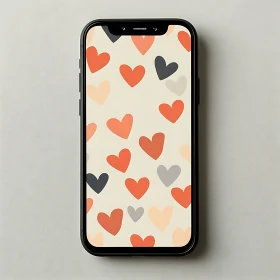 Mobile Phone with Hearts