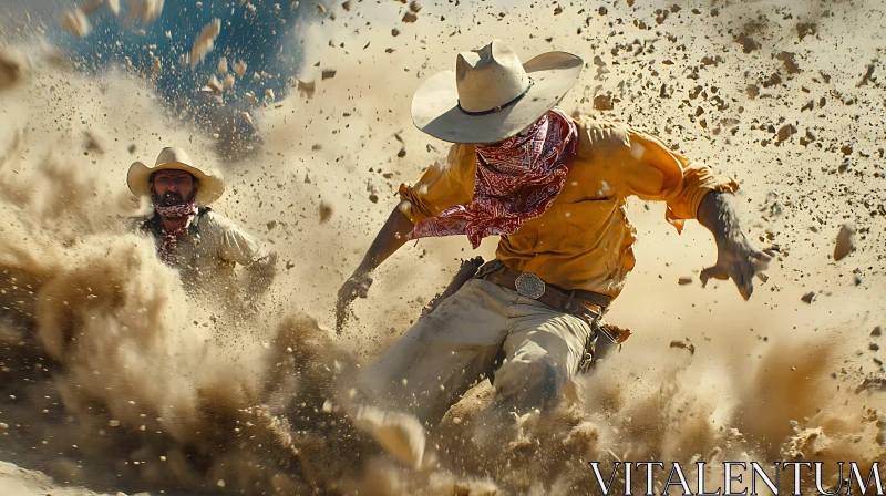 AI ART Wild West Cowboys Falling Action