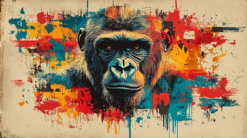 Colorful Gorilla Abstract