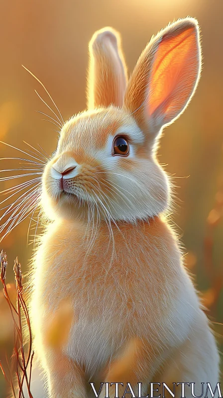 AI ART Fluffy Rabbit in Nature's Glow