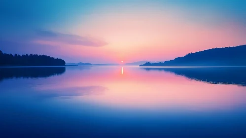 Calm Sunset Lake View