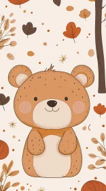 Charming Autumn Bear Art