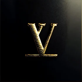 Elegant Gold LV Emblem on Black Backdrop