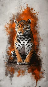 Leopard Art with Splatter Effects